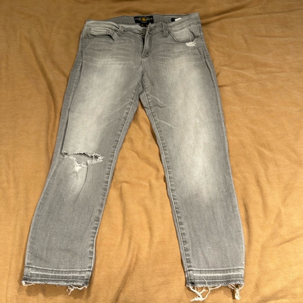 Lucky brand distressed cropped jeans